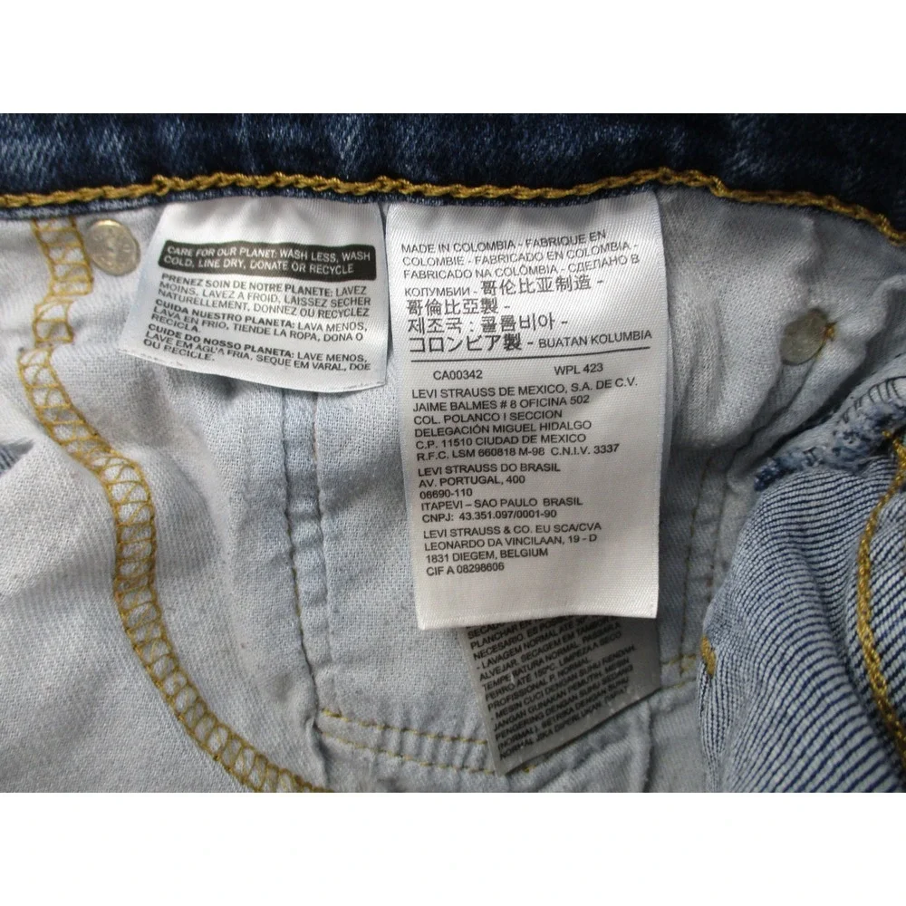 Levi's 514 Straight Fit Jeans Mens 36x34 Blue Dark Wash Stretch Denim Pant